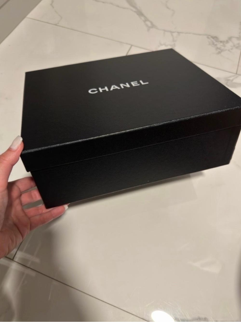 CHANEL Black Box with White Logo